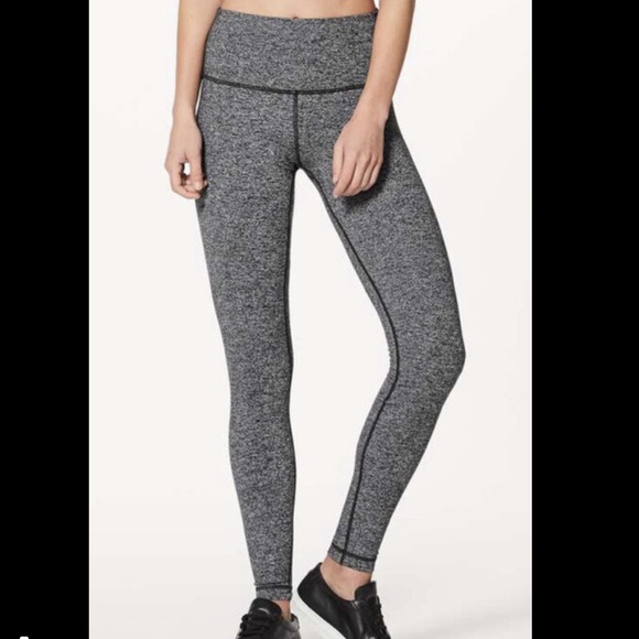 Lululemon Wunder Under High Rise Heathered Black - Picture 6 of 10
